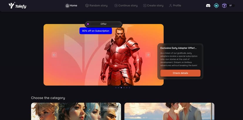 Interactive AI Stories and Generation Of Your Own One with Talefy