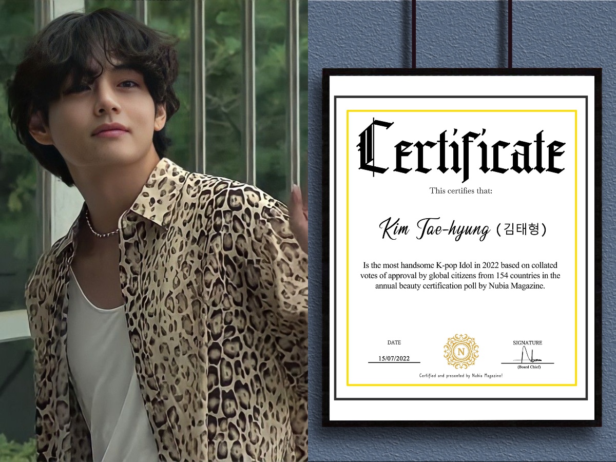 Kim Tae-hyung (BTS V) Certified As The Most Handsome K-pop Idol in 2022