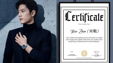Xiao Zhan most handsome man in the world 2022 certificate